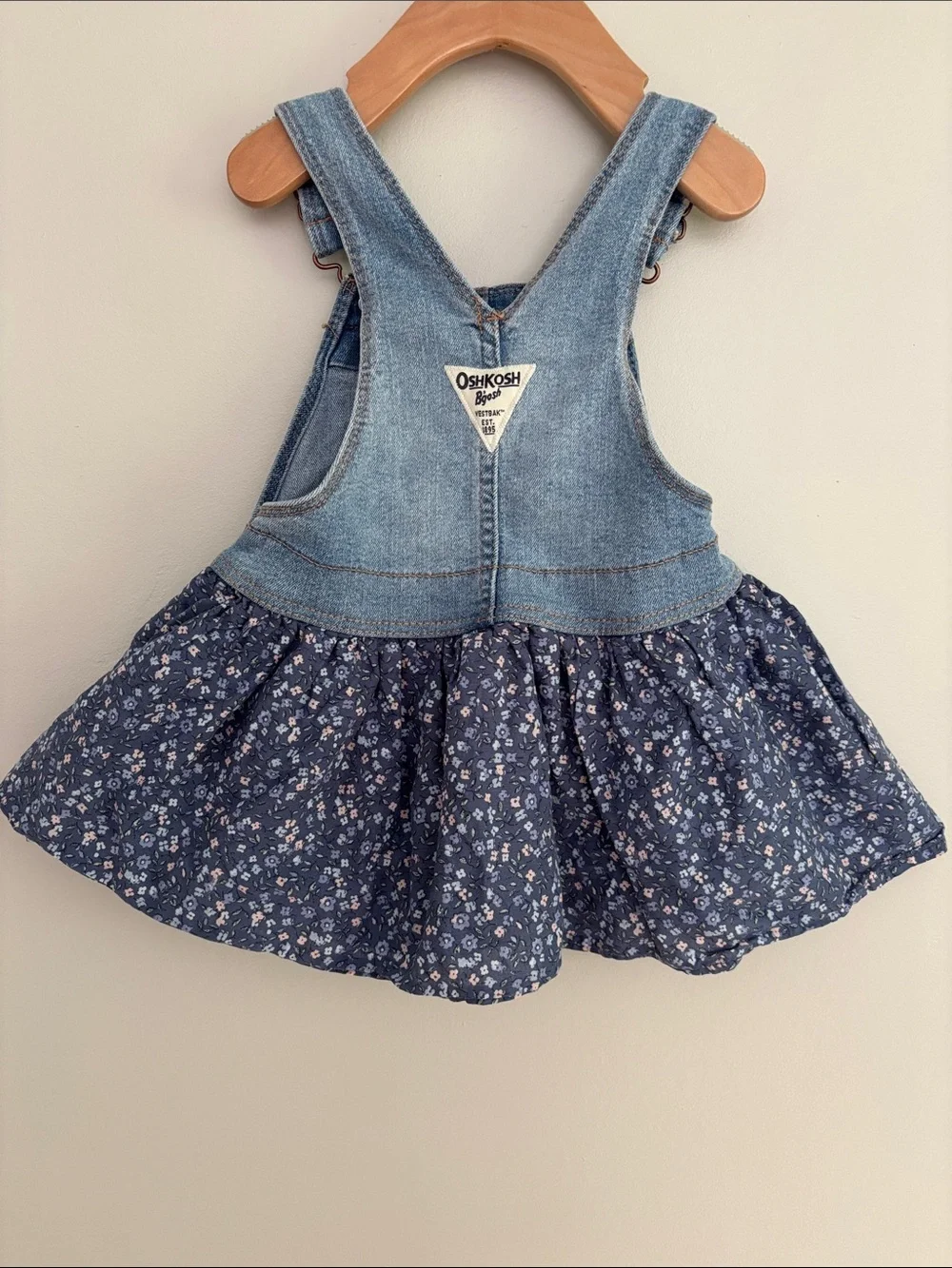 OshKosh B’gosh Denim Floral Overall Dress